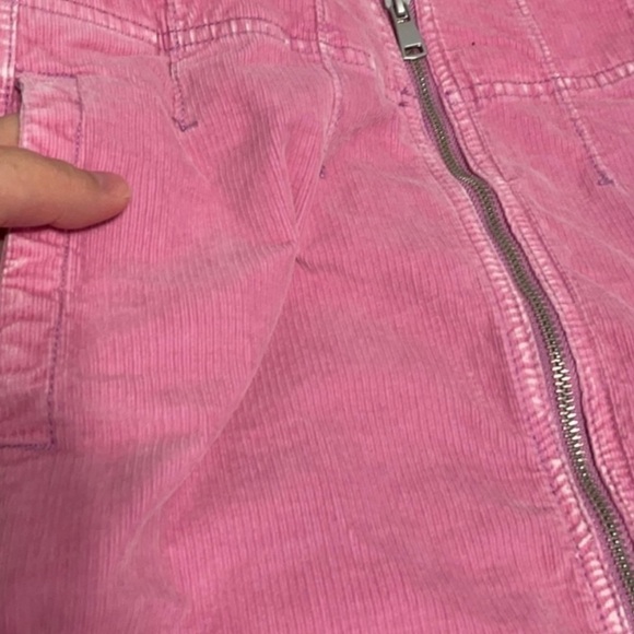Free People I want it All Micro Corduroy Pink Midi Pencil Skirt W Zipper Front - Picture 5 of 6